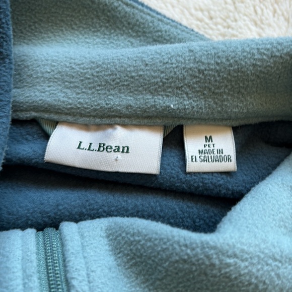 21 L.L. Bean Blue Full Zip Fleece Jacket Women’s Size Medium Petite - Picture 6 of 8